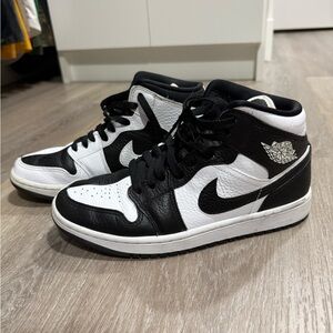Nike Air Jordan 1 Mid Split Black and White Women's Sneakers